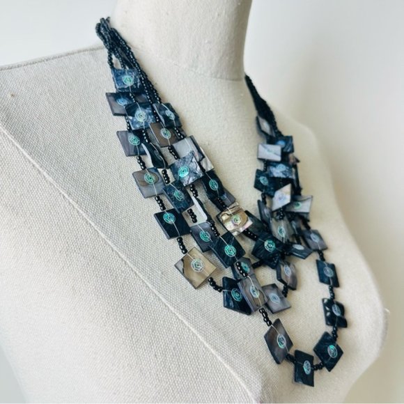 Vintage Gorgeous cascading multi strands Statement Necklace - Picture 5 of 9